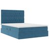 vidaXL Opbergbed met LED met matras Donkerblauw 140 x 190 cm Fluweel