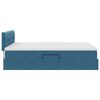 vidaXL Opbergbed met LED met matras Donkerblauw 140 x 190 cm Fluweel