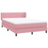 vidaXL Boxspring met matras fluweel roze 160x210 cm