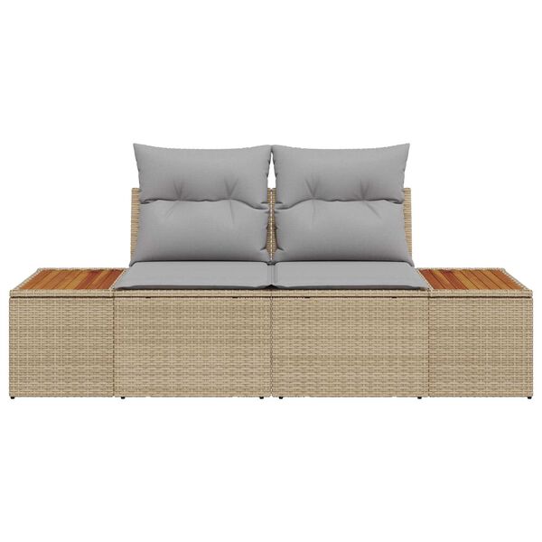 vidaXL Tuinbank Beige 184 x 62 x 85cm poly rattan