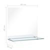 vidaXL Wandspiegel met schap 40x40 cm gehard glas