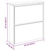 vidaXL Schoenenkast tweelaags met spiegel 63x17x67 cm wit