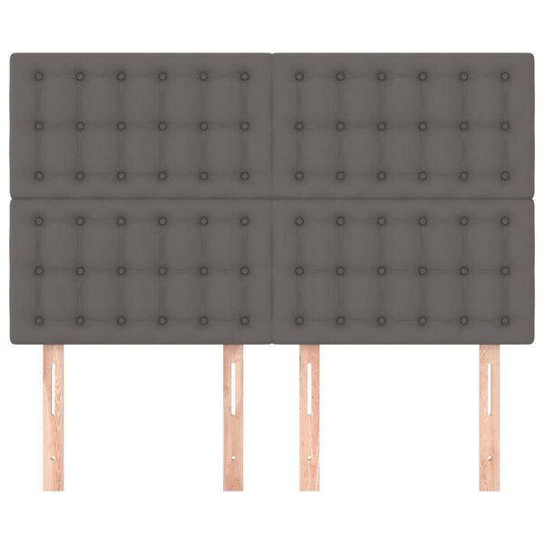 vidaXL Hoofdbord grijs 144x5x118/128 cm kunstleer