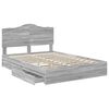 vidaXL Opslag bed met lade Grijs Sonoma 140 x 200 cm Bewerkt hout