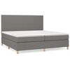 vidaXL Boxspring met matras stof donkergrijs 200x200 cm