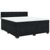 vidaXL Boxspring met matras fluweel zwart 180x200 cm