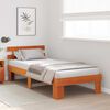 vidaXL Bedframe met hoofdeinde Wasbruin 75 x 190 cm Massief grenenhout