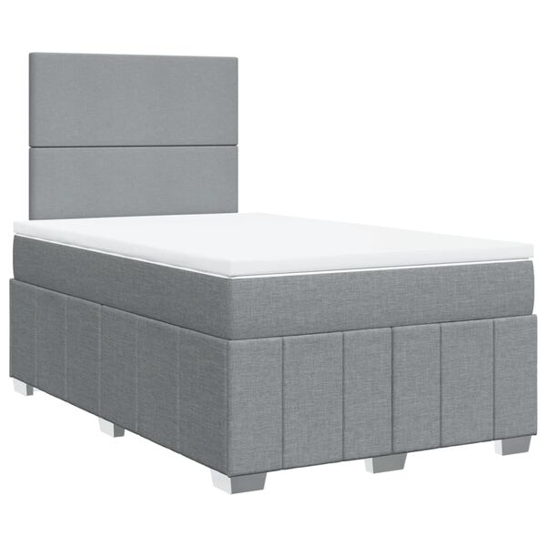 vidaXL Boxspring met matras stof lichtgrijs 120x190 cm