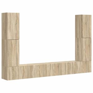 vidaXL Tv-meubelset 8 pcs Sonoma Eiken Bewerkt hout