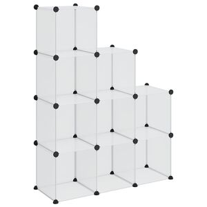 vidaXL Opbergmeubel met 9 vakken polypropeen transparant