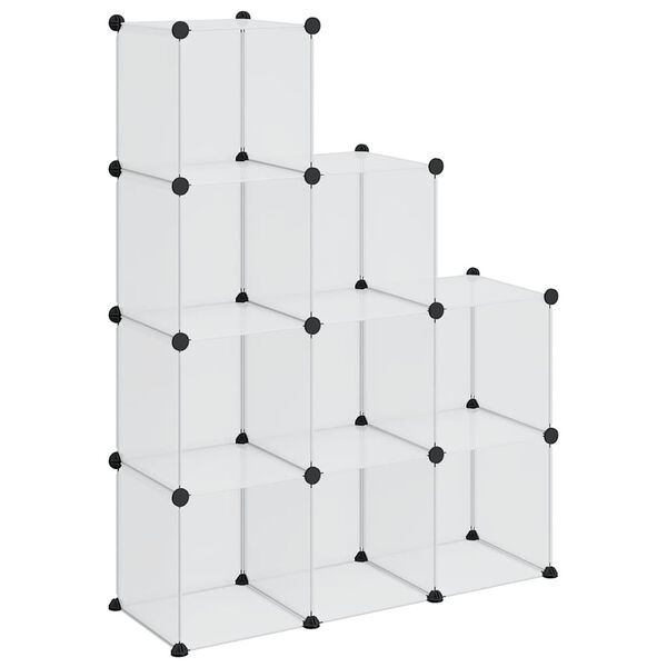 vidaXL Opbergmeubel met 9 vakken polypropeen transparant