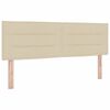 vidaXL Boxspringbed met matras met hoofdeinde Cr&egrave;me 140 x 200 cm Stof