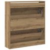 vidaXL Schoenenkast Gerookt eiken 80 x 21 x 87,5 cm Bewerkt hout
