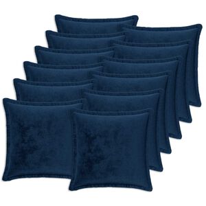 vidaXL Kussen met kussen HOUTEN 12 st Marineblauw Flanel