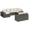 vidaXL 10-delige Loungeset met kussens poly rattan zwart