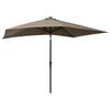 vidaXL Parasol met LED's en stalen paal 2x3 m taupe