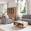 vidaXL Bank 3 pcs Taupe 220 x 80 x 84 cm Linnen-mix stof