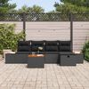 vidaXL Tuin Sofa Set met kussen 6 pcs Zwart Poly riet