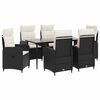 vidaXL Bank tafel set 7 pcs PE Rattan en Poeder-Coated Staal