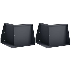 vidaXL Keerwand 2 st 50 x 50 x 30 cm Staal Antraciet
