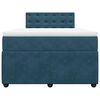 vidaXL Boxspring met matras fluweel blauw 120x200 cm