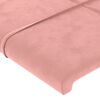 vidaXL Hoofdbord met randen 183x23x78/88 cm fluweel roze