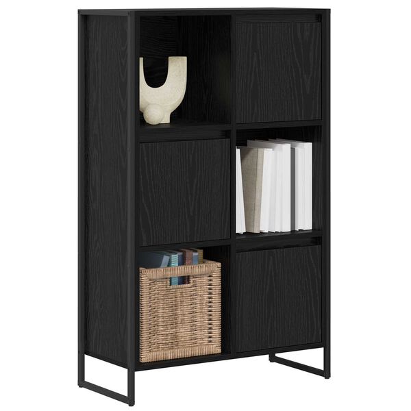 vidaXL Boekenkast Zwart Eiken 68 x 30 x 108.5 cm Bewerkt hout
