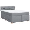 vidaXL Boxspring met matras stof lichtgrijs 140x200 cm