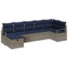 vidaXL Bankstel 7 st 7-Aantal zitplaatsen Grijs en Marineblauw