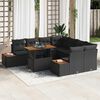 vidaXL Tuin Sofa Set met opslag 9 pcs Zwart Poly riet