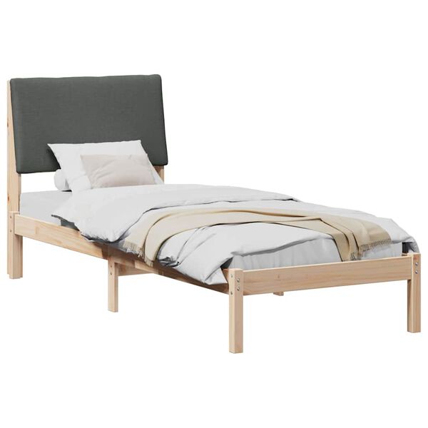vidaXL Bedframe Bruin en donkergrijs 80 x 200 cm Massief grenenhout