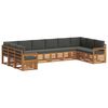 vidaXL Hoekbank Set 10 pcs Natuurlijk en Antraciet Massief Acaciahout