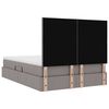 vidaXL Opbergbed met LED met matras Taupe 140 x 190 cm Polyester
