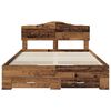 vidaXL Bedframe met hoofdeinde Oudhout 140 x 190 cm Bewerkt hout
