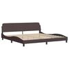 vidaXL Bedframe zonder matras "Hvar" stof donkerbruin 200x200 cm