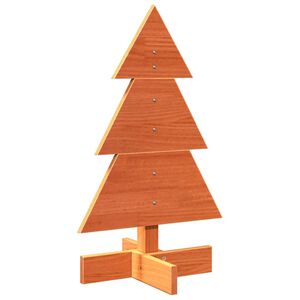 vidaXL Kerstdecoratie kerstboom 60 cm massief grenenhout wasbruin