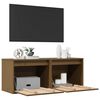 vidaXL Wandkasten 2 st 45x30x35 cm massief grenenhout honingbruin