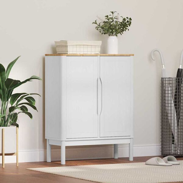 vidaXL Dressoir FLORO Wit 70 x 30 x 70,5 cm Massief Vurenhout