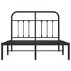 vidaXL Bedframe met hoofdbord metaal zwart 120x200 cm