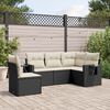 vidaXL 5-delige Loungeset met kussens poly rattan zwart