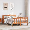 vidaXL Bedframe met hoofdbord massief grenenhout wasbruin 120x190 cm