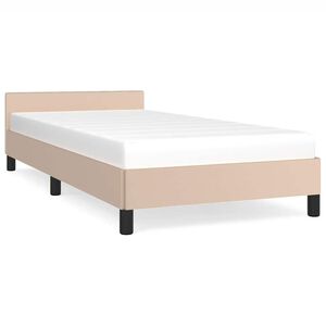 vidaXL Bedframe met hoofdeinde zonder matras Cappuccino 100x200 cm