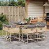 vidaXL 9-delige Tuinset met kussens poly rattan gemengd beige