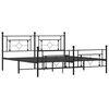 vidaXL Bedframe met hoofd- en voeteneinde metaal zwart 183x213 cm