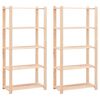 vidaXL Opbergrekken 5-laags 2 st 80x38x170 cm grenenhout 250 kg