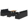 vidaXL Tuinbankenset 10 st Zwart poly rattan