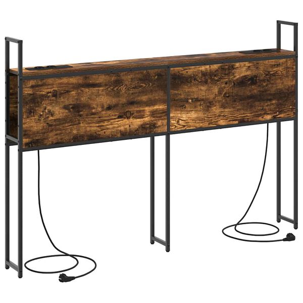 vidaXL Opberghoofdbord met Oplaadstation Gerookt eiken 160 cm