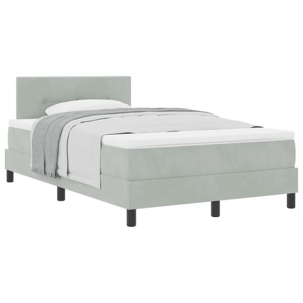 vidaXL Boxspringbed met matras Lichtgrijs 120 x 190 cm Fluweel