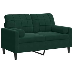 vidaXL Tweezitsbank met sierkussens 120 cm fluweel donkergroen