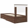 vidaXL Bedframe Bruin Eiken en Zilver 75 x 190 cm Bewerkt hout